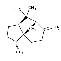 2d structure of (1S,2R,5S,7S)-2,6,6-trimethyl-8-methylidenetricyclo[5.3.1.0^{1,5}]undecane