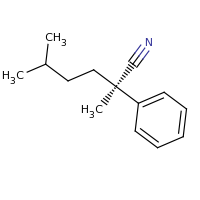 2d structure of (2R)-2,5-dimethyl-2-phenylhexanenitrile