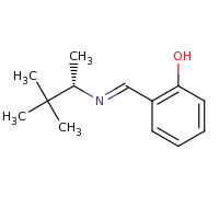2d structure of 2-[(1E)-{[(2S)-3,3-dimethylbutan-2-yl]imino}methyl]phenol