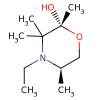 2d structure of (2R,5R)-4-ethyl-2,3,3,5-tetramethylmorpholin-2-ol
