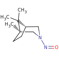2d structure of (1S,5R)-1,8,8-trimethyl-3-nitroso-3-azabicyclo[3.2.1]octane