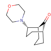 2d structure of (1S,2S,5R)-2-(morpholin-4-yl)bicyclo[3.3.1]nonan-9-one