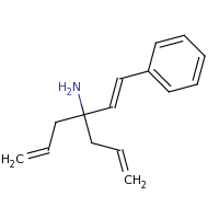 2d structure of 4-[(E)-2-phenylethenyl]hepta-1,6-dien-4-amine