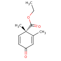 2d structure of ethyl (1S)-1,2-dimethyl-4-oxocyclohexa-2,5-diene-1-carboxylate