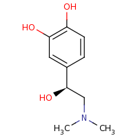 2d structure of 4-[(1S)-2-(dimethylamino)-1-hydroxyethyl]benzene-1,2-diol