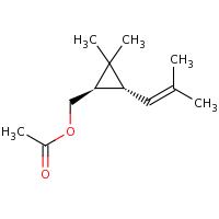 2d structure of [(1R,3R)-2,2-dimethyl-3-(2-methylprop-1-en-1-yl)cyclopropyl]methyl acetate