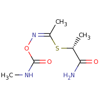 2d structure of (Z)-(1-{[(1R)-1-carbamoylethyl]sulfanyl}ethylidene)amino N-methylcarbamate