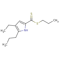2d structure of 3-ethyl-2-propyl-5-(propylsulfanyl)carbothioyl-1H-pyrrole
