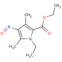 2d structure of ethyl 1-ethyl-3,5-dimethyl-4-nitroso-1H-pyrrole-2-carboxylate