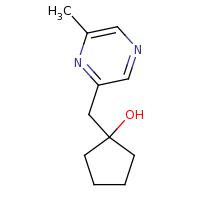 2d structure of 1-[(6-methylpyrazin-2-yl)methyl]cyclopentan-1-ol