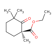 2d structure of ethyl (1S)-1,3,3-trimethyl-2-oxocyclohexane-1-carboxylate