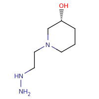 2d structure of (3R)-1-(2-hydrazinylethyl)piperidin-3-ol