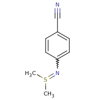 2d structure of 4-[(dimethyl-$l^{4}-sulfanylidene)amino]benzonitrile
