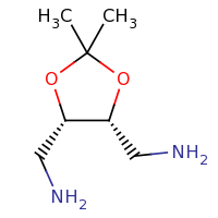 2d structure of [(4R,5S)-5-(aminomethyl)-2,2-dimethyl-1,3-dioxolan-4-yl]methanamine