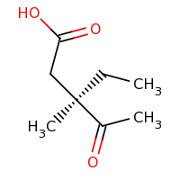 2d structure of (3R)-3-ethyl-3-methyl-4-oxopentanoic acid