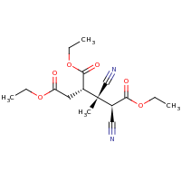 2d structure of 1,2,4-triethyl (2S,3S,4R)-3,4-dicyano-3-methylbutane-1,2,4-tricarboxylate