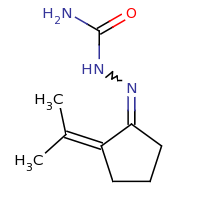 2d structure of {[2-(propan-2-ylidene)cyclopentylidene]amino}urea
