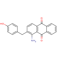 2d structure of 1-amino-2-[(4-hydroxyphenyl)methyl]-9,10-dihydroanthracene-9,10-dione