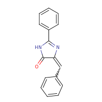 2d structure of 2-phenyl-4-(phenylmethylidene)-4,5-dihydro-1H-imidazol-5-one