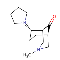2d structure of (1R,5R,6S)-3-methyl-6-(pyrrolidin-1-yl)-3-azabicyclo[3.3.1]nonan-9-one