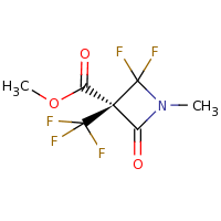 2d structure of methyl (3S)-2,2-difluoro-1-methyl-4-oxo-3-(trifluoromethyl)azetidine-3-carboxylate