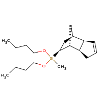 2d structure of dibutoxy(methyl)(1R,2S,6R,7R,8S)-tricyclo[5.2.1.0^{2,6}]dec-3-en-8-ylsilane