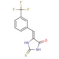 2d structure of (5Z)-2-sulfanylidene-5-{[3-(trifluoromethyl)phenyl]methylidene}imidazolidin-4-one