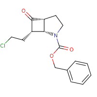 2d structure of benzyl (1S,5R,7S)-7-(2-chloroethyl)-6-oxo-2-azabicyclo[3.2.0]heptane-2-carboxylate