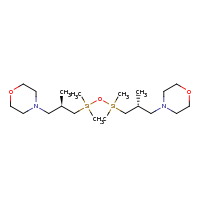 2d structure of 4-[(2R)-3-[({dimethyl[(2R)-2-methyl-3-(morpholin-4-yl)propyl]silyl}oxy)dimethylsilyl]-2-methylpropyl]morpholine