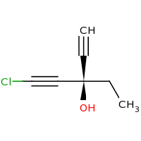 2d structure of (3R)-1-chloro-3-ethylpenta-1,4-diyn-3-ol