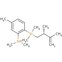 2d structure of [(2R)-2,3-dimethylbut-3-en-1-yl][2-(dimethylsilyl)-4-methylphenyl]dimethylsilane