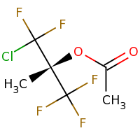 2d structure of (2R)-1-chloro-1,1,3,3,3-pentafluoro-2-methylpropan-2-yl acetate