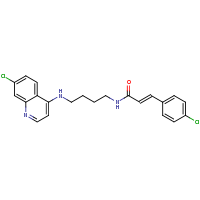 2d structure of (2E)-3-(4-chlorophenyl)-N-{4-[(7-chloroquinolin-4-yl)amino]butyl}prop-2-enamide