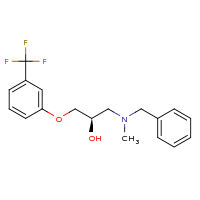 2d structure of benzyl[(2R)-2-hydroxy-3-[3-(trifluoromethyl)phenoxy]propyl]methylamine