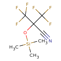 2d structure of 3,3,3-trifluoro-2-(trifluoromethyl)-2-[(trimethylsilyl)oxy]propanenitrile