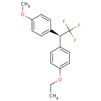 2d structure of 1-ethoxy-4-[(1R)-2,2,2-trifluoro-1-(4-methoxyphenyl)ethyl]benzene