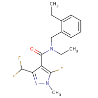 2d structure of 3-(difluoromethyl)-N-ethyl-N-[(2-ethylphenyl)methyl]-5-fluoro-1-methyl-1H-pyrazole-4-carboxamide