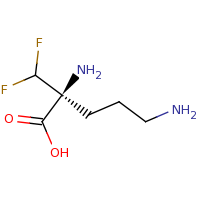 2d structure of (2S)-2,5-diamino-2-(difluoromethyl)pentanoic acid