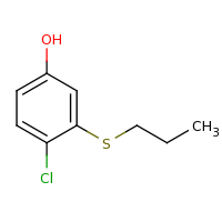 2d structure of 4-chloro-3-(propylsulfanyl)phenol