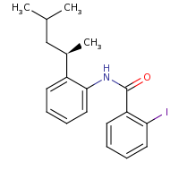 2d structure of 2-iodo-N-{2-[(2R)-4-methylpentan-2-yl]phenyl}benzamide