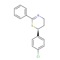 2d structure of (6S)-6-(4-chlorophenyl)-2-phenyl-5,6-dihydro-4H-1,3-thiazine