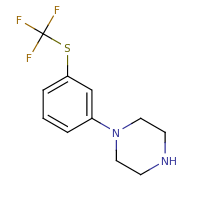 2d structure of 1-{3-[(trifluoromethyl)sulfanyl]phenyl}piperazine
