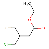 2d structure of ethyl (2E)-4-chloro-3-(fluoromethyl)but-2-enoate