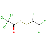 2d structure of 2,2,2-trichloro-1-{[(1R)-1,2,2-trichloroethyl]disulfanyl}ethan-1-one