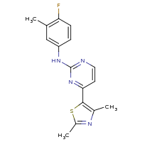 2d structure of 4-(2,4-dimethyl-1,3-thiazol-5-yl)-N-(4-fluoro-3-methylphenyl)pyrimidin-2-amine