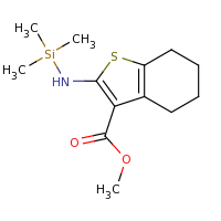 2d structure of methyl 2-[(trimethylsilyl)amino]-4,5,6,7-tetrahydro-1-benzothiophene-3-carboxylate