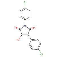 2d structure of 1,3-bis(4-chlorophenyl)-4-hydroxy-2,5-dihydro-1H-pyrrole-2,5-dione