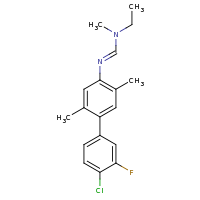 2d structure of N'-[4-(4-chloro-3-fluorophenyl)-2,5-dimethylphenyl]-N-ethyl-N-methylmethanimidamide