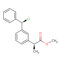 2d structure of methyl (2S)-2-{3-[(R)-chloro(phenyl)methyl]phenyl}propanoate
