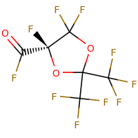 2d structure of (4S)-4,5,5-trifluoro-2,2-bis(trifluoromethyl)-1,3-dioxolane-4-carbonyl fluoride